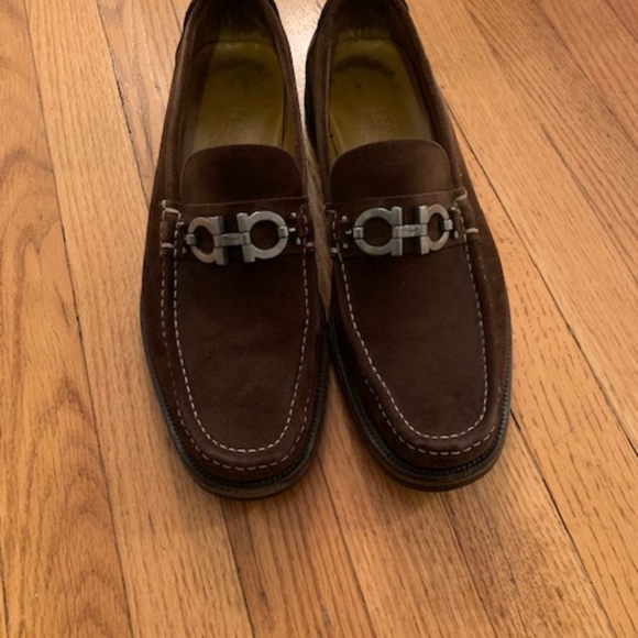 Brown Suede Mens Shoes Size 11 Salvatore Ferragamo